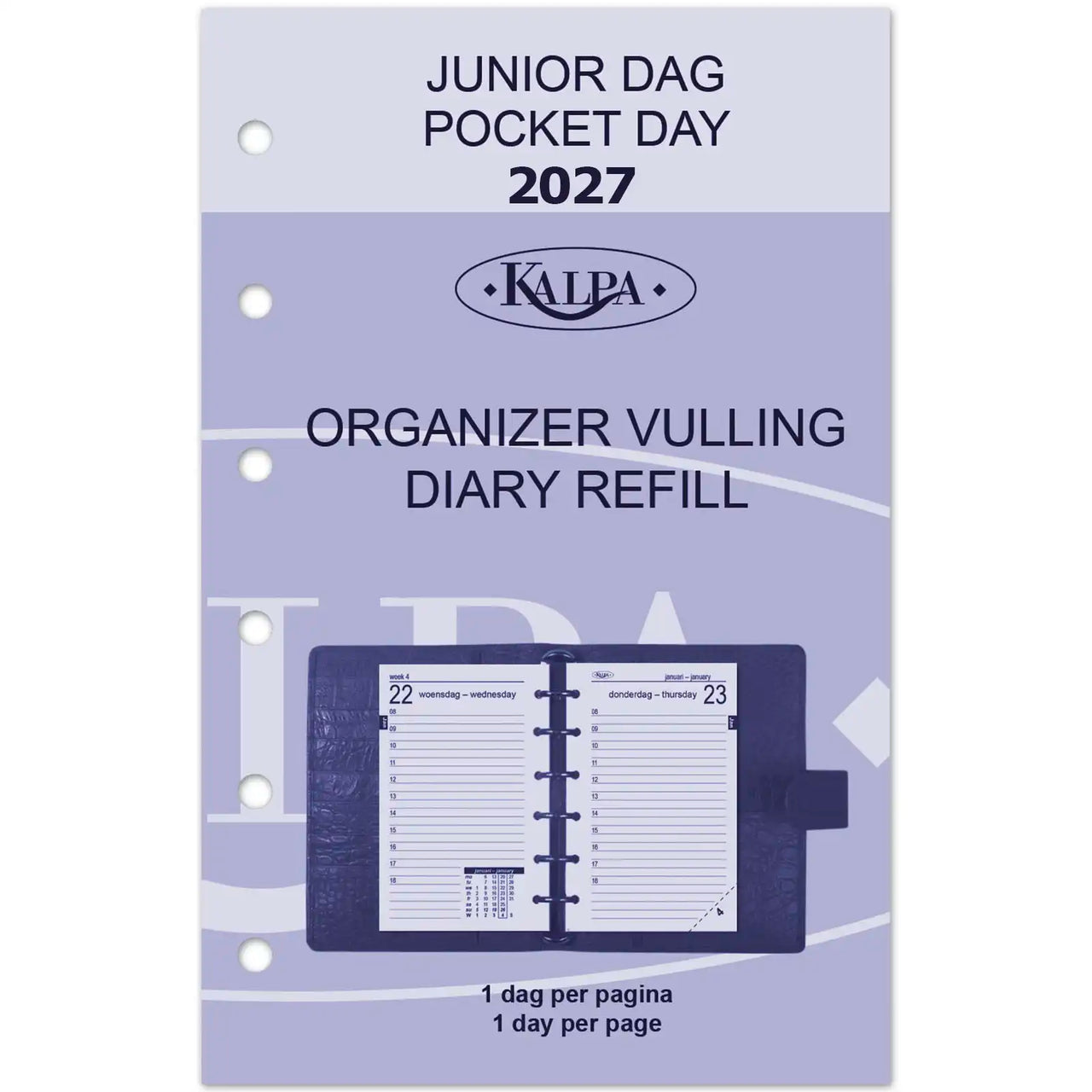 6331-27 125 x 80 mm Pocket Planner Organizer Vulling 1 Dag per Pagina  Jaardoos EN NL  en 2027