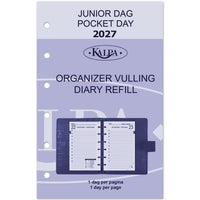 6331-27 125 x 80 mm Pocket Planner Organizer Vulling 1 Dag per Pagina  Jaardoos EN NL  en 2027