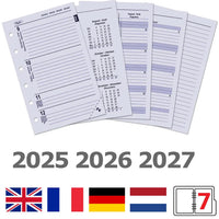 125 x 80 mm Pocket Agenda Organizer Inserts Weekly EN DE FR  2025 2026 2027