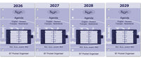 6336-26-27-28-29 125 x 80 mm Pocket 6 Ring -Agenda -Einsätze vollständiger Satz EN FR DE NL 2026 2027 2028 2029