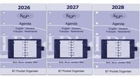 6236-26-27-28 125 x 80 mm Pocket Agenda Organizer Inzetstukken 1 Week per 2 Paginas EN DE FR 2026 2027 2028