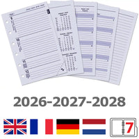 6236-26-27-28 125 x 80 mm Pocket Agenda Organizer Fügt wöchentlich ein EN DE FR   2026 2027