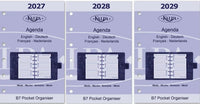 6336-27-28-29 125 x 80 mm Pocket 6 Ring Agenda with extras EN FR DE NL 2027 2028 2029
