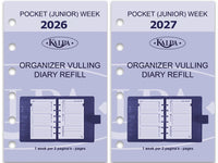 6337-26-27 125 x 80 mm Pocket Planer Organizer Einfügungen des vollständigen Satzes NL EN 2026 2027