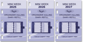 6247-25-26-27 104 x 68 mm Mini Agenda Organizer Refills Week NL EN  2025 2026 2027