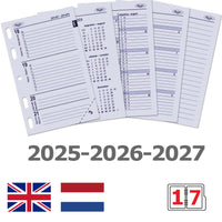 6247-25-26-27 104 x 68 mm Mini Agenda Organizer Refills Week NL EN  2025 2026 2027