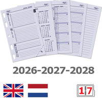 6247-26-27-28 104 x 68 mm Mini Agenda Organizer Refills Week NL EN 2026 2027 2028