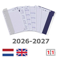 6301-26-27 210 x 144 mm A5 Planner Refills 1 day per page complete 2026 2027 NL EN