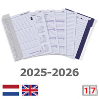 6317-25-26 170 x 95 mm Persoonlijke planner Organisator Vullingen Wekelijks complete set NL EN 2025 2026
