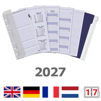 6316-27 170 x 95 mm Personal Bindmiddelenagenda Vulling Jaardoos 1 Week per 2 Paginas EN DE FR NL 2027