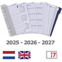 6317-25-26-27 170 x 95 mm Planificador Personal Reabastecimiento de organizador Según Complete Set NL EN 2025 2026 2027