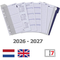 6317-26-27 170 x 95 mm Planificador Personal Reabastecimiento del organizador Según el conjunto completo del conjunto NL EN 2026 2027