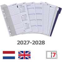 6317-27-28 170 x 95 mm Personal Bindmiddel Vulling 1 Week per 2 Paginas NL EN 2027 2028