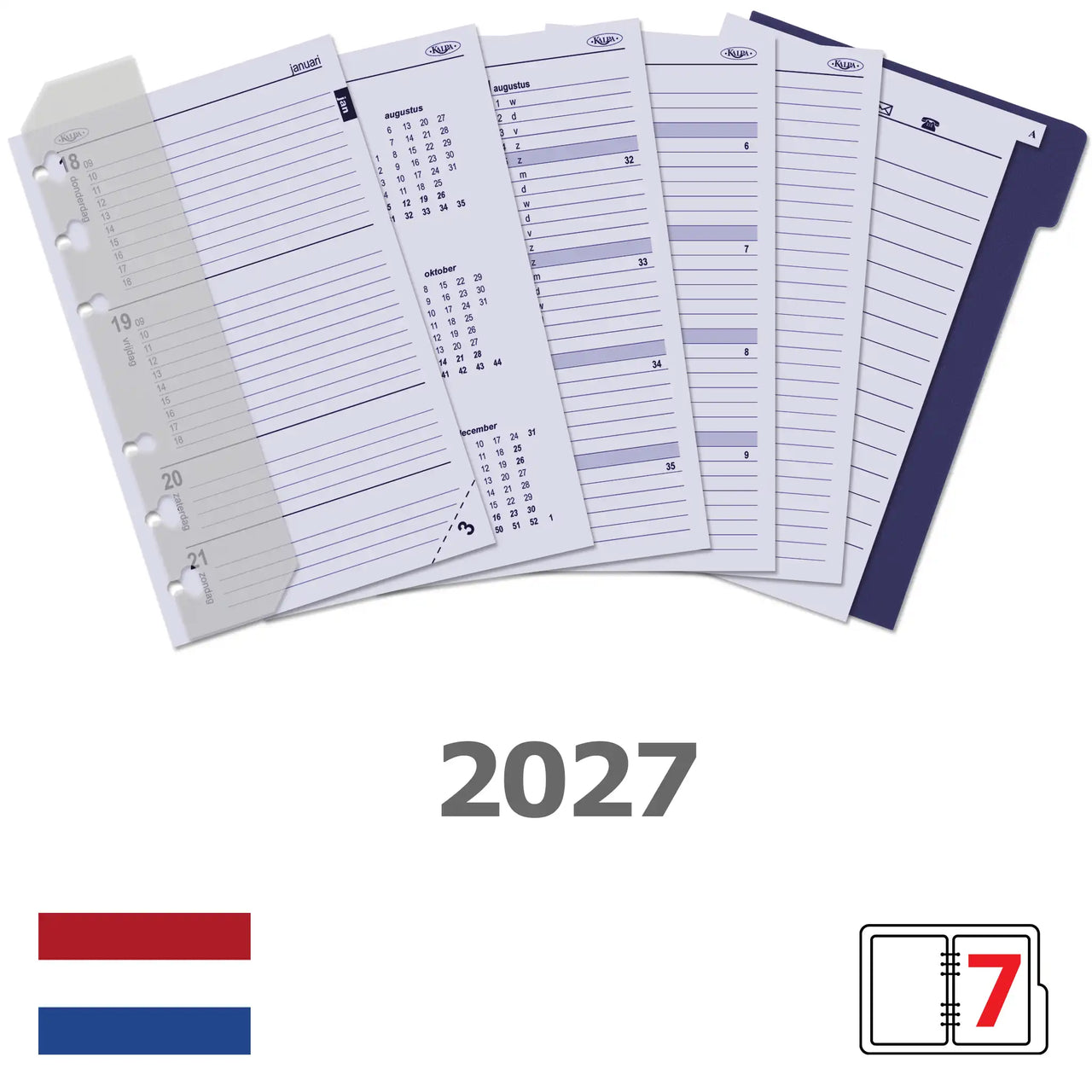 6327-27 150 x 95 mm Senior Planner Organizer Inserts Complete Set NL  2027