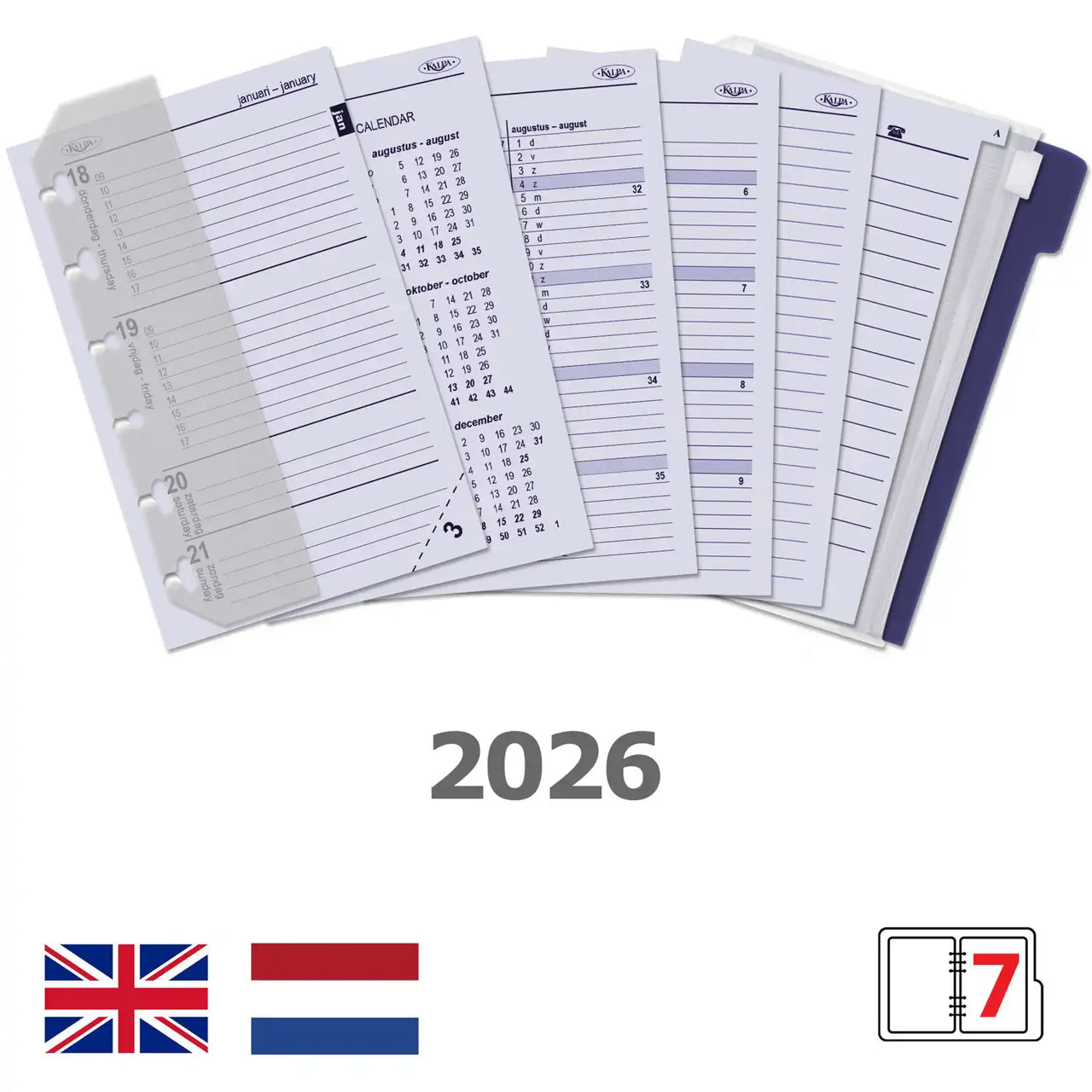 6211-26 170 x 95 mm recargas del diario personal diariamente en 2026