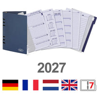 6406-27 210 x 144 mm A5 6 Ringplanner Vulling Week EN DE FR NL (een beetje roest op de ringband!) + opbergmap 2027