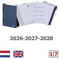 6406-26-27-28 210 x 144 mm A5 Binder Refills Weekly EN DE FR NL (a bit rust on the ringbinder!) + Storage Folder 2026 2027 2028