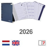 6407-26 210 x 144 mm A5 6 Ring Agenda Filler Week NL EN (a bit rust on the ringbinder!) + Storage Folder 2026