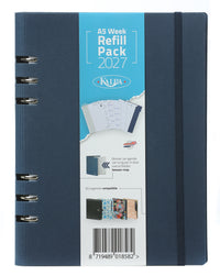 6407-26-27 210 x 144 mm A5 Agendavuller met 6 ringen Week NL EN (een beetje roest op de ringband!) + opbergmap 2026 2027