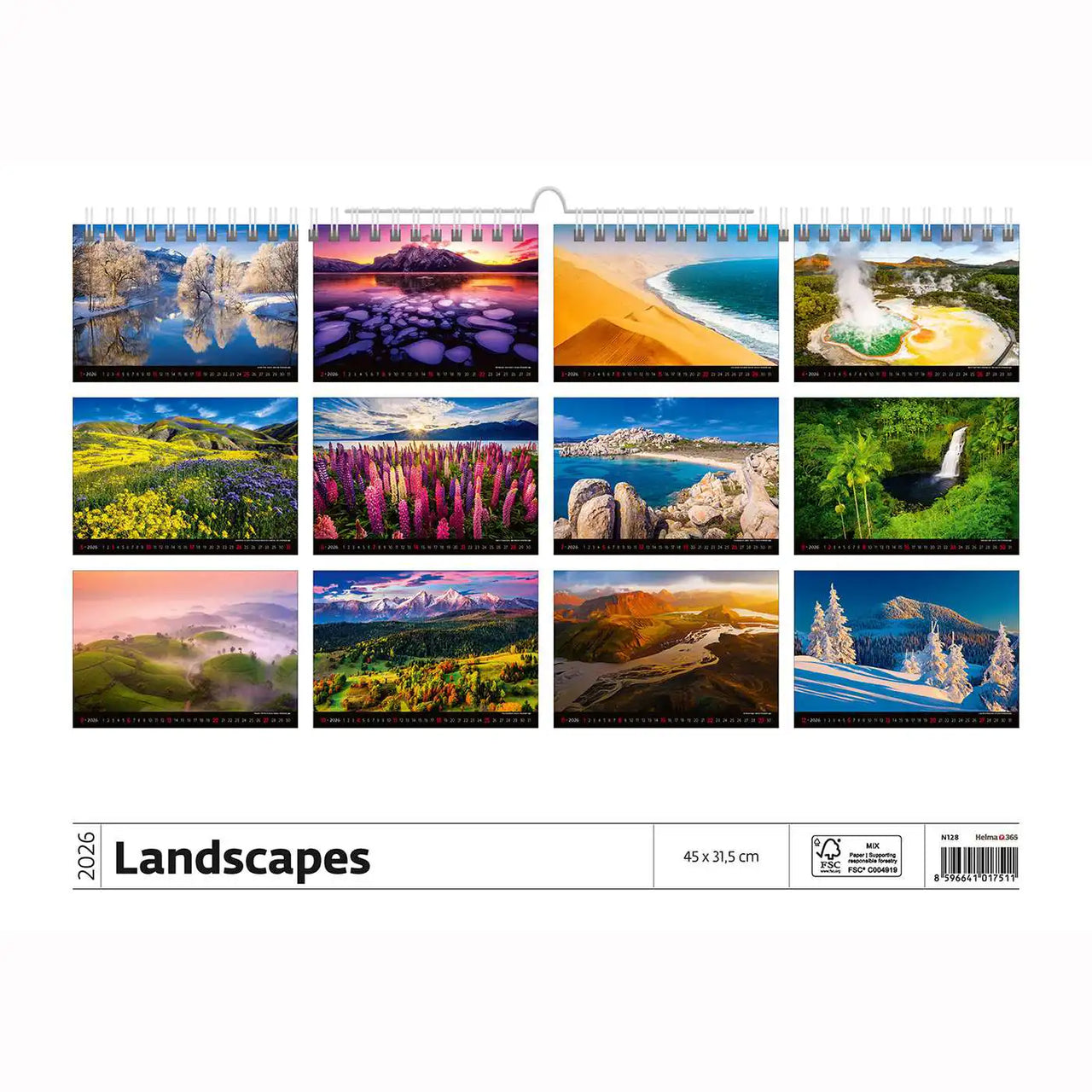Scenic Landscape Wall Calendar A3+ 2026+