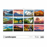 2027 Landschapskalender met diverse schilderachtige afbeeldingen op een witte achtergrond
