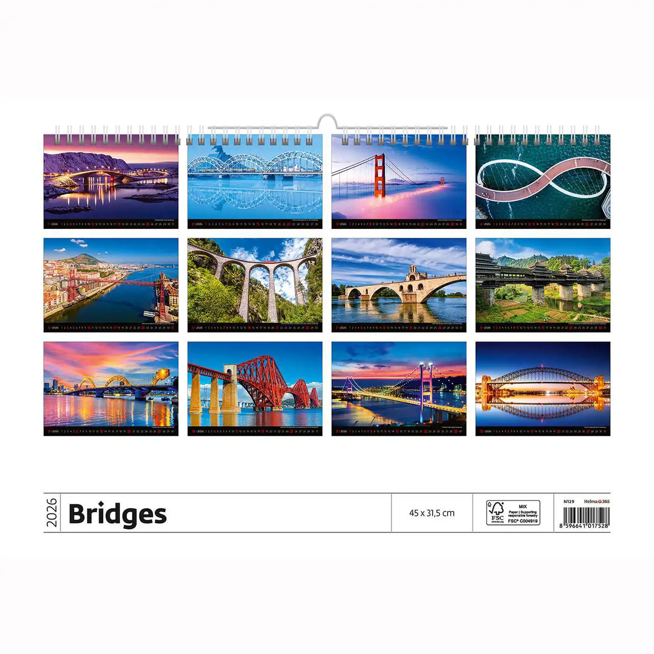 Berühmte Brückenfoto -Kalender A3+ 2026+