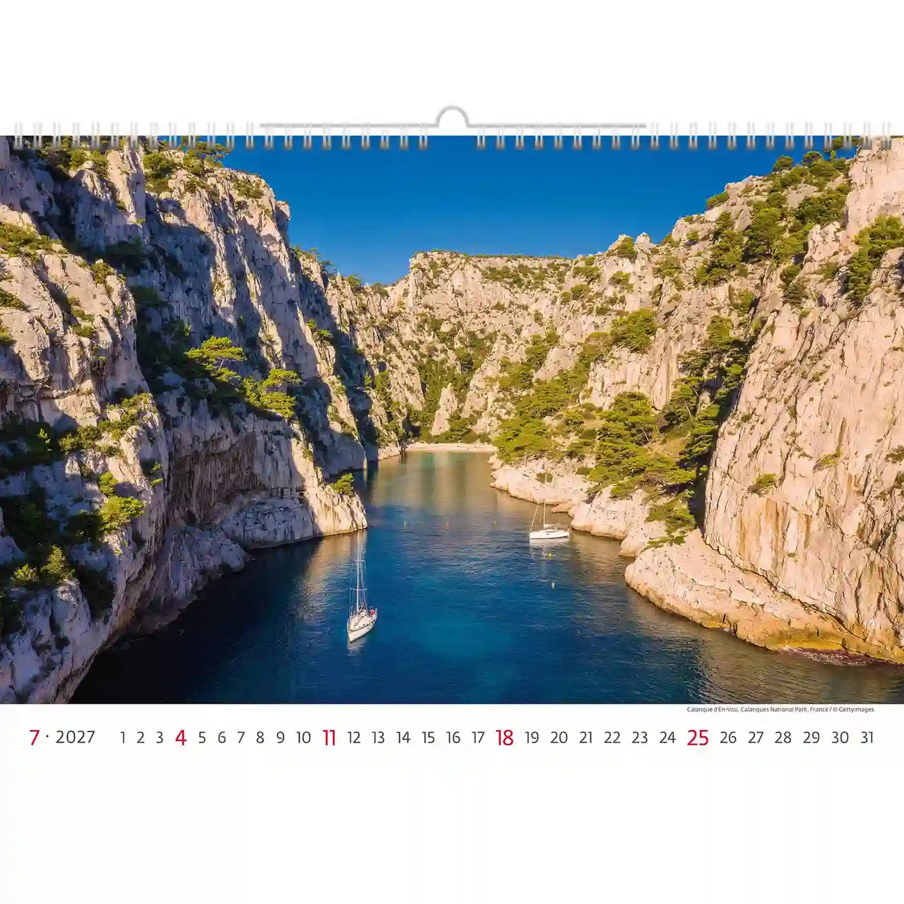 Kalender met een panoramisch uitzicht op een plek tussen de rocheuses