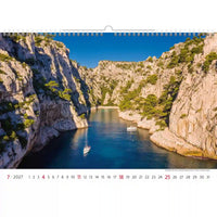 Kalender met een panoramisch uitzicht op een plek tussen de rocheuses