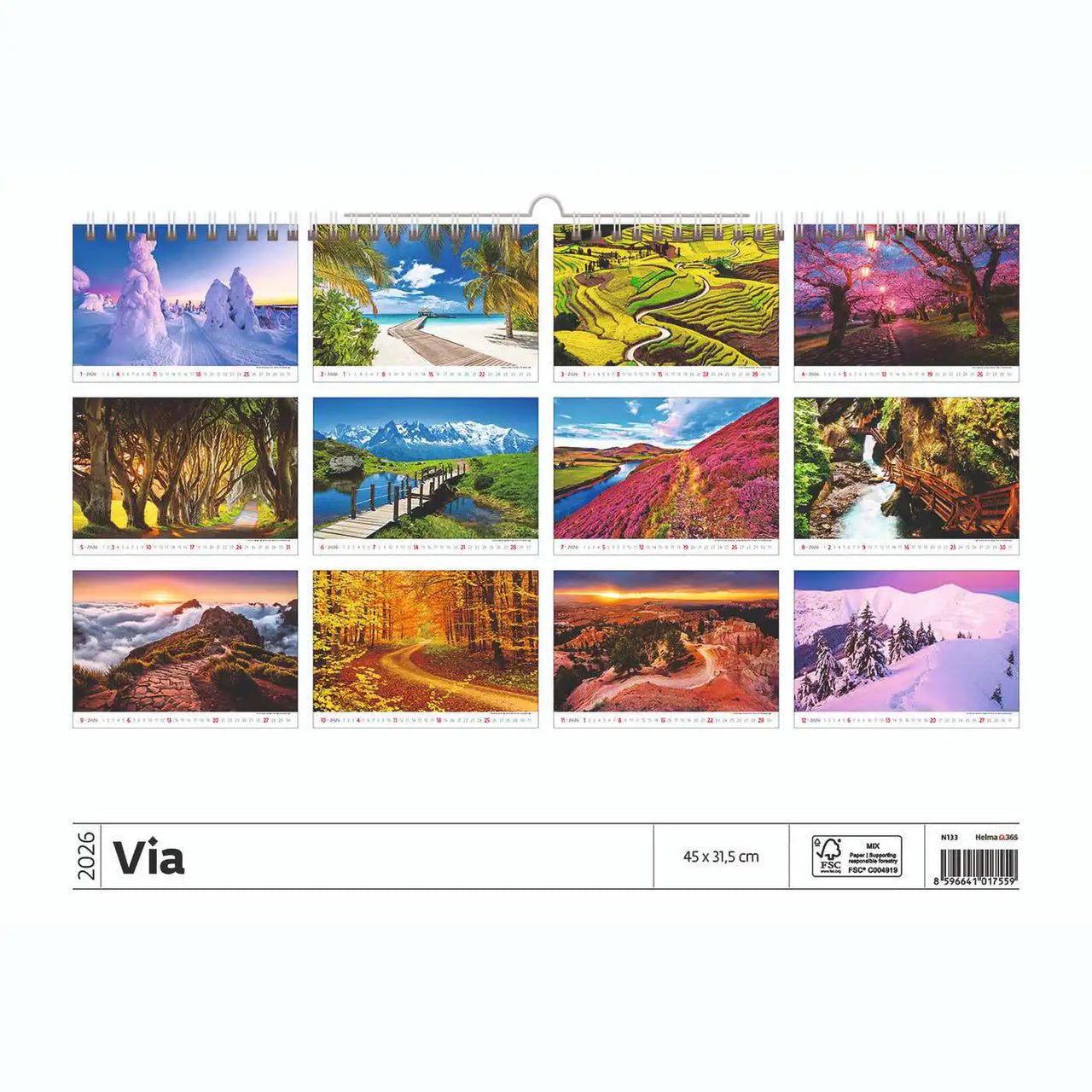 Via Travel Route Calendar A3+ 2026+