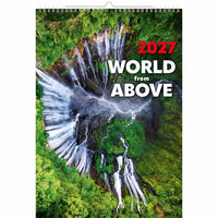 2027 Wereld van bovenaf kalender met luchtfoto van een waterval.