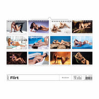 Calendar cover featuring multiple images of women in various poses with the title 'Flirt'.