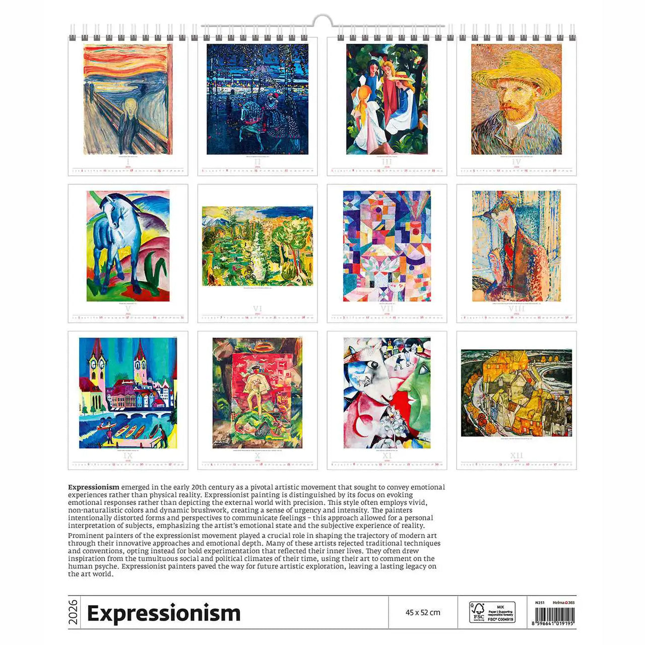 Expressionist Art Calendar A2 2026+