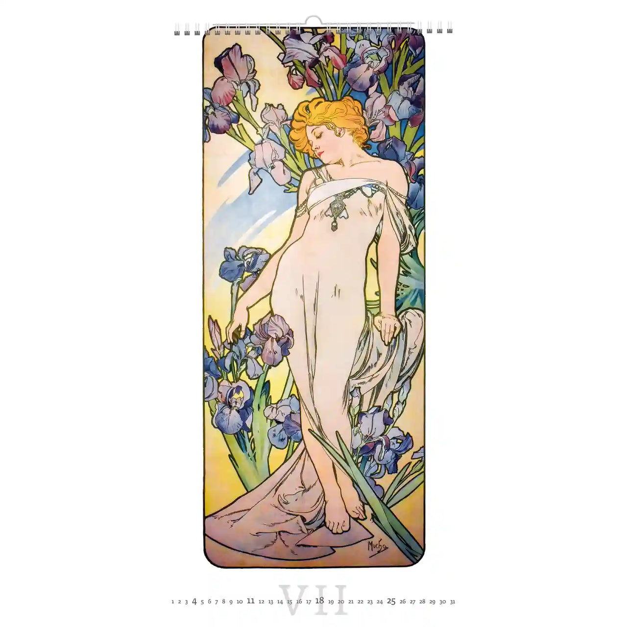 Artistieke voorstelling van een vrouw omgeven door bloemen met een kleurrijke achtergrond