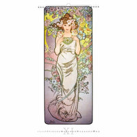 Yogamat met Art Nouveau-stijl dessin van een vrouw in een bloemenframe