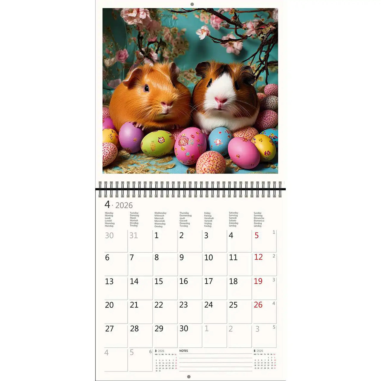 2026 Kalender schreiben 30 x 30 Hamster Spaß