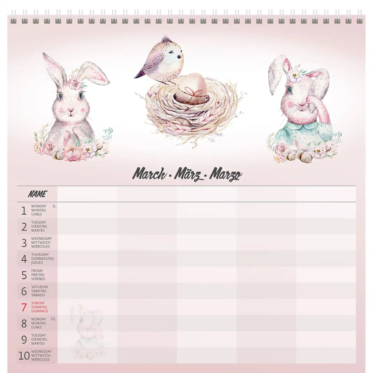 2026 Kalender schrijven 30 x 30 Family Planner - gratis