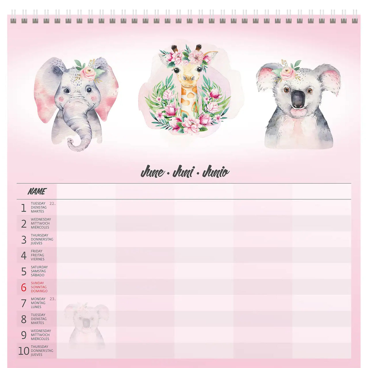 2026 Kalender schrijven 30 x 30 Family Planner - gratis