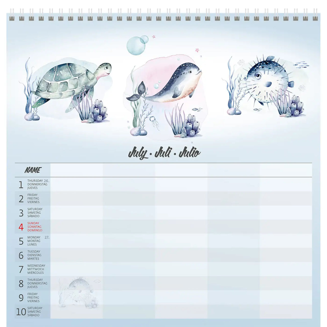 2026 Kalender schrijven 30 x 30 Family Planner - gratis