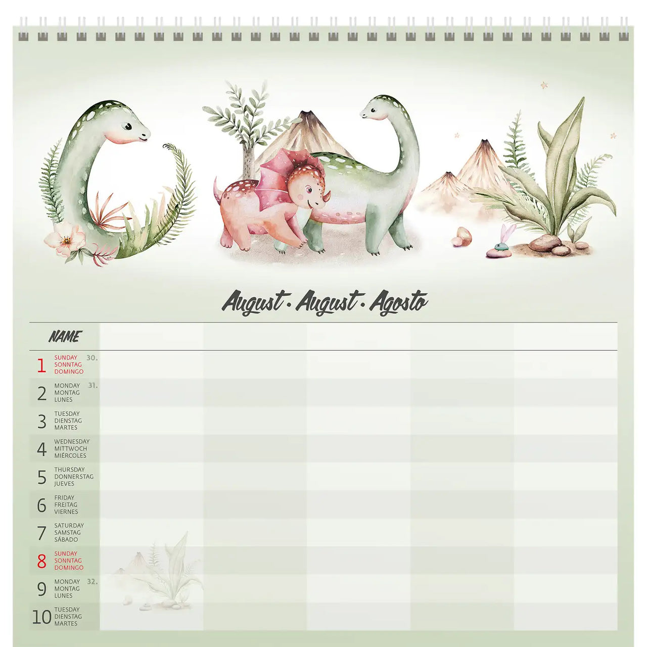 2026 Kalender schrijven 30 x 30 Family Planner - gratis