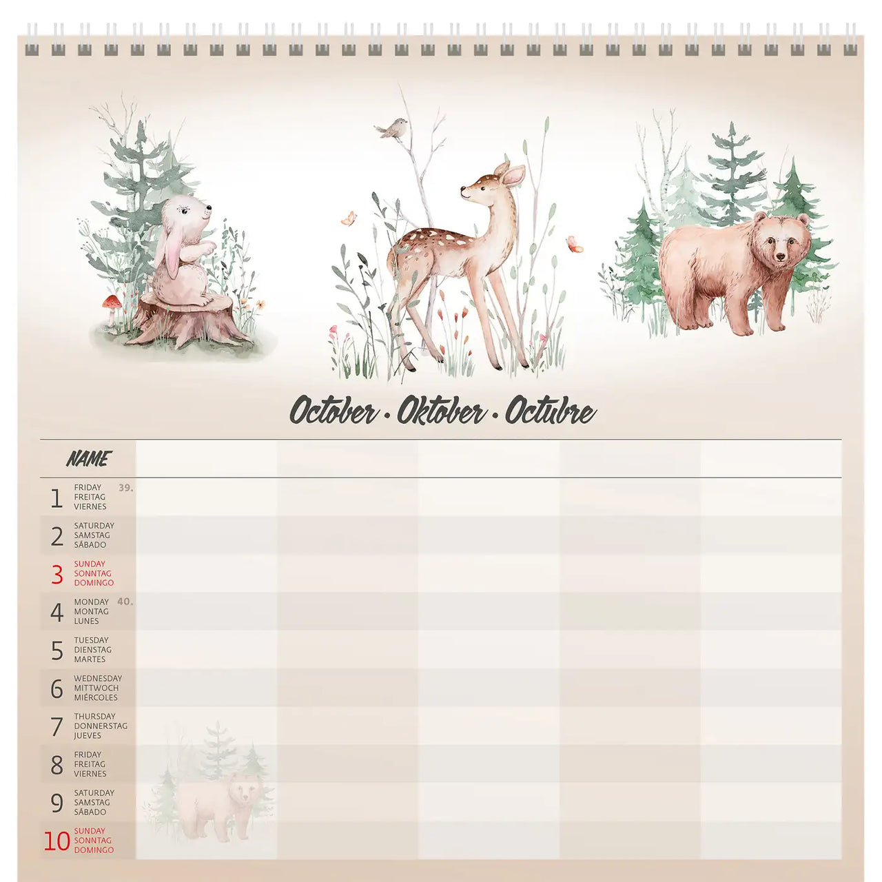 2026 Kalender schrijven 30 x 30 Family Planner - gratis