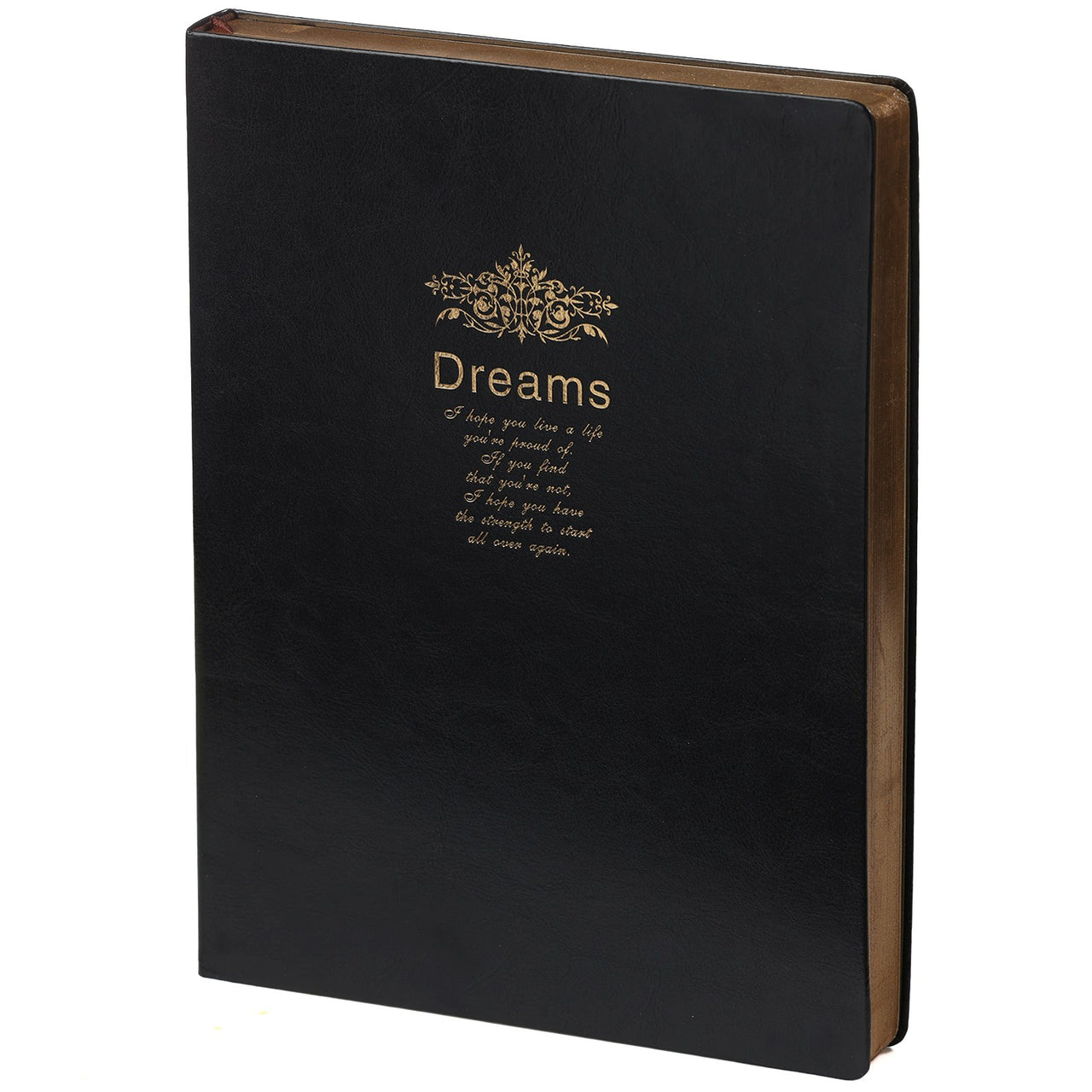 D6032 A4 Kalpa Dreams Vintage Notebook Goldtrim Black