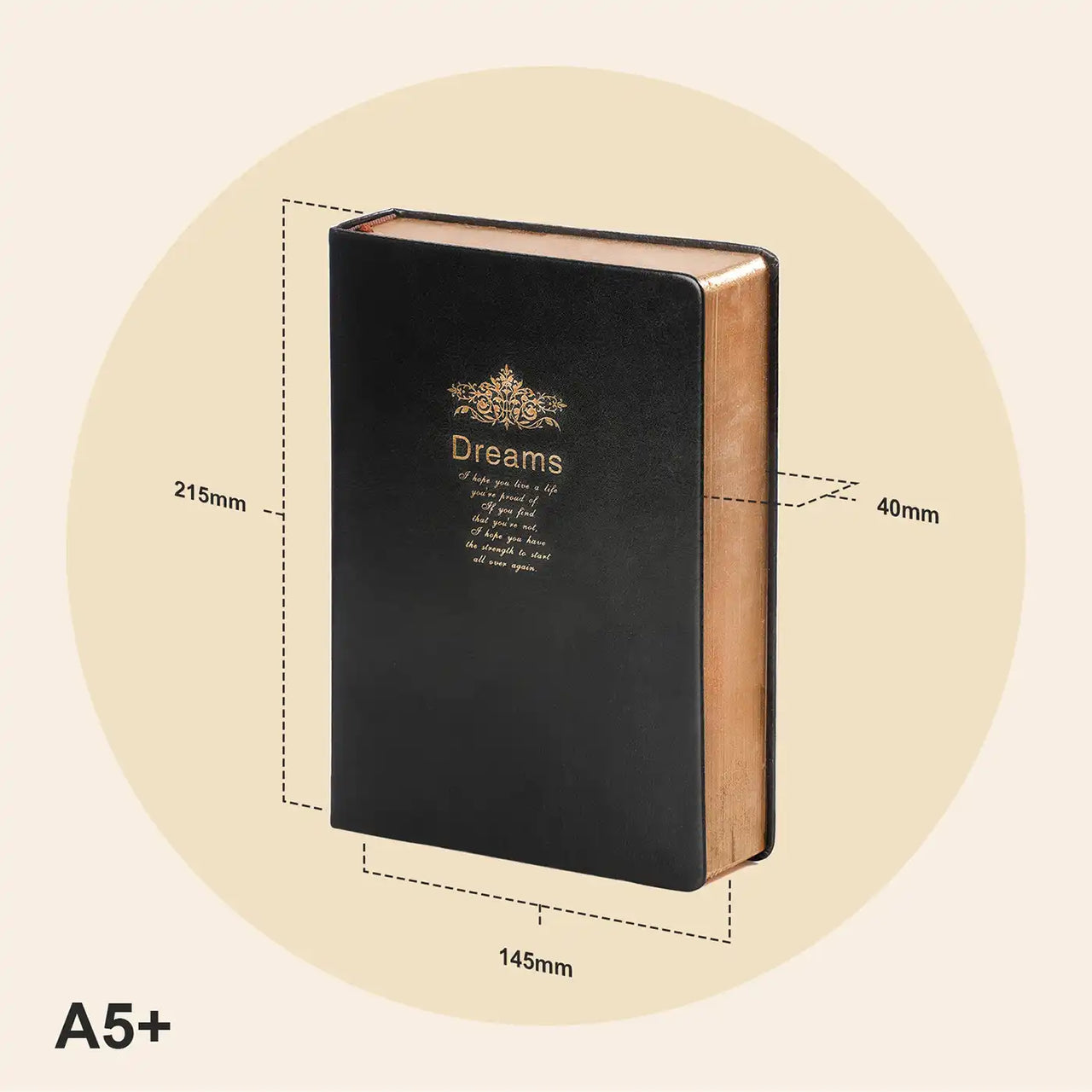 D6040 Kalpa Dreams A5 Notebook Poem Extra Tick Gold Trim