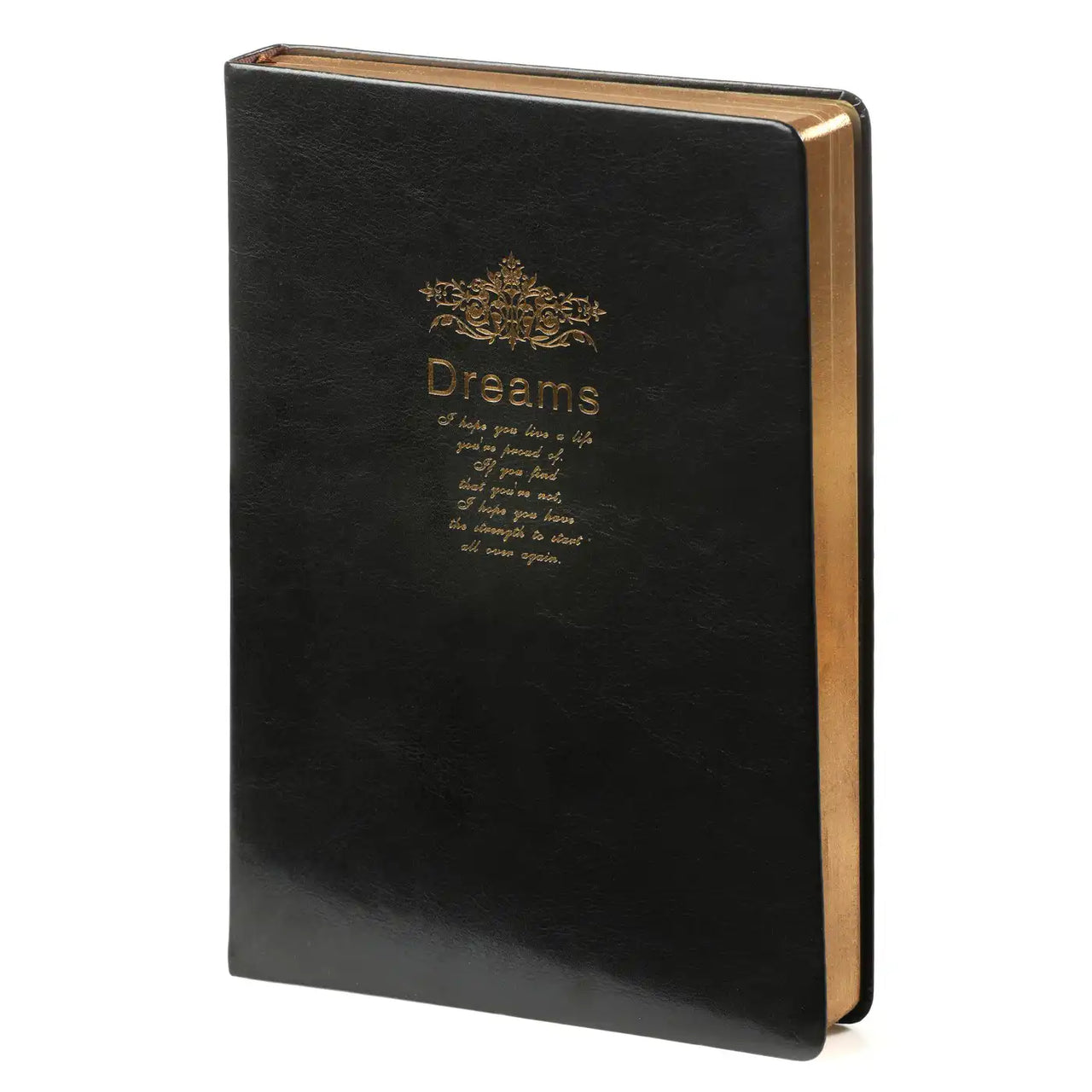 D6045 Kalpa Dreams A5 altes Tagebuch Goldtrim schwarz
