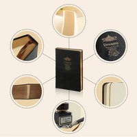 D6045 Kalpa Dreams A5 altes Tagebuch Goldtrim schwarz