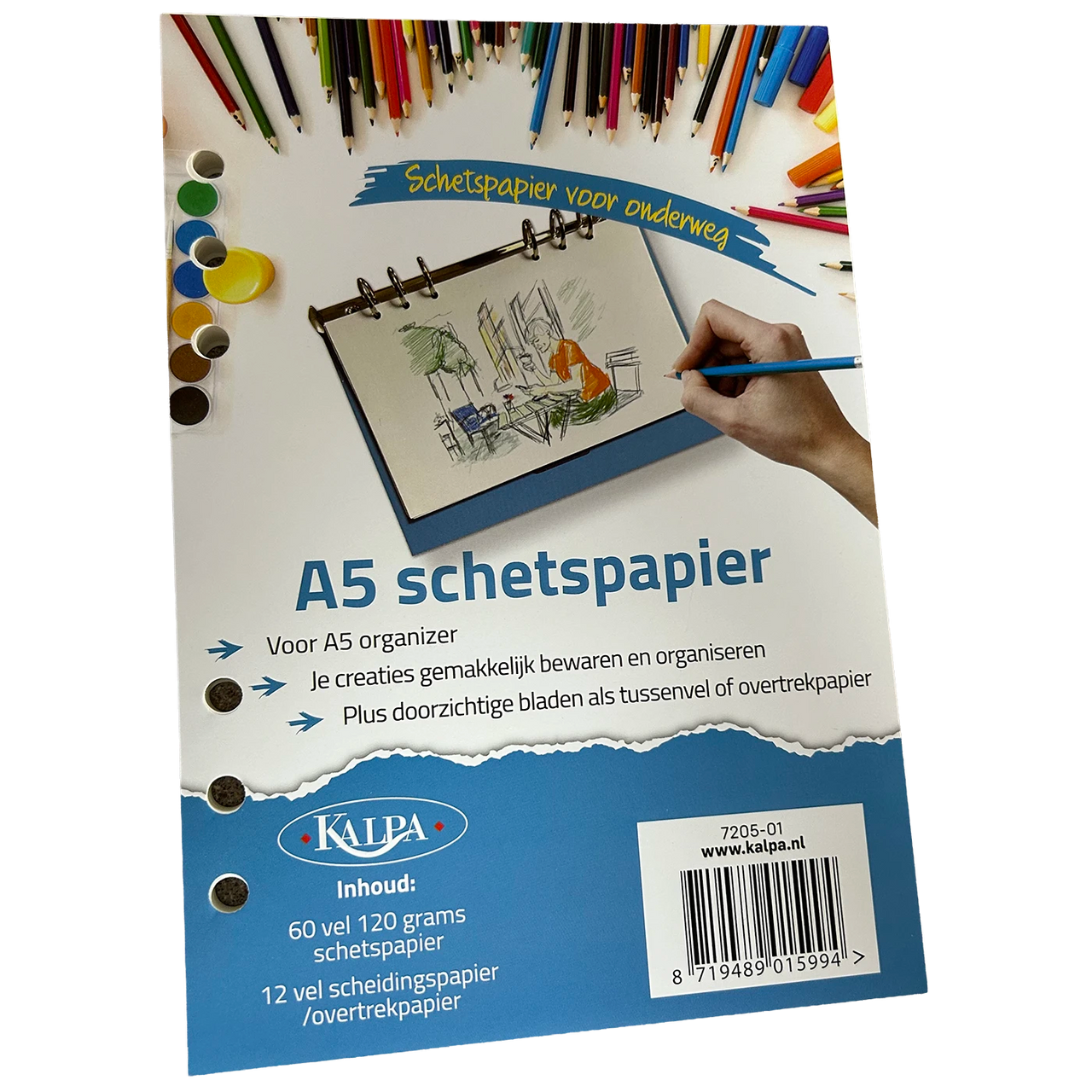 7205-01 A5  60 sheet sketch paper + 12 transparent sheets for organizer