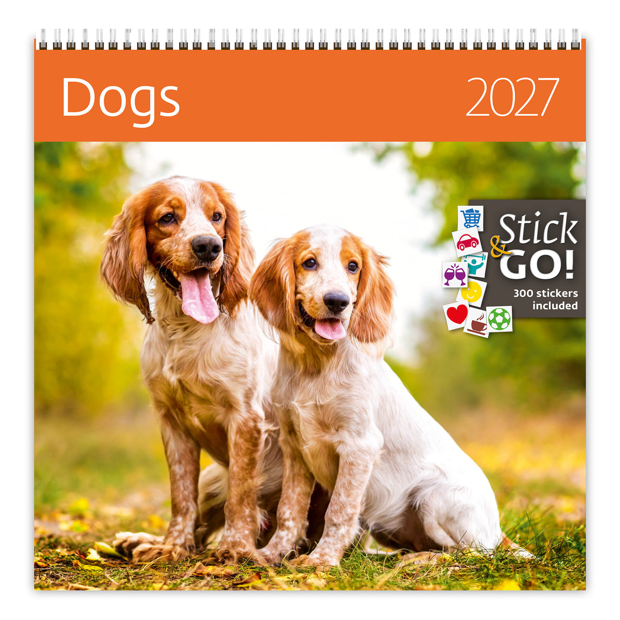 voorpagina van een kalender met 2 honden.