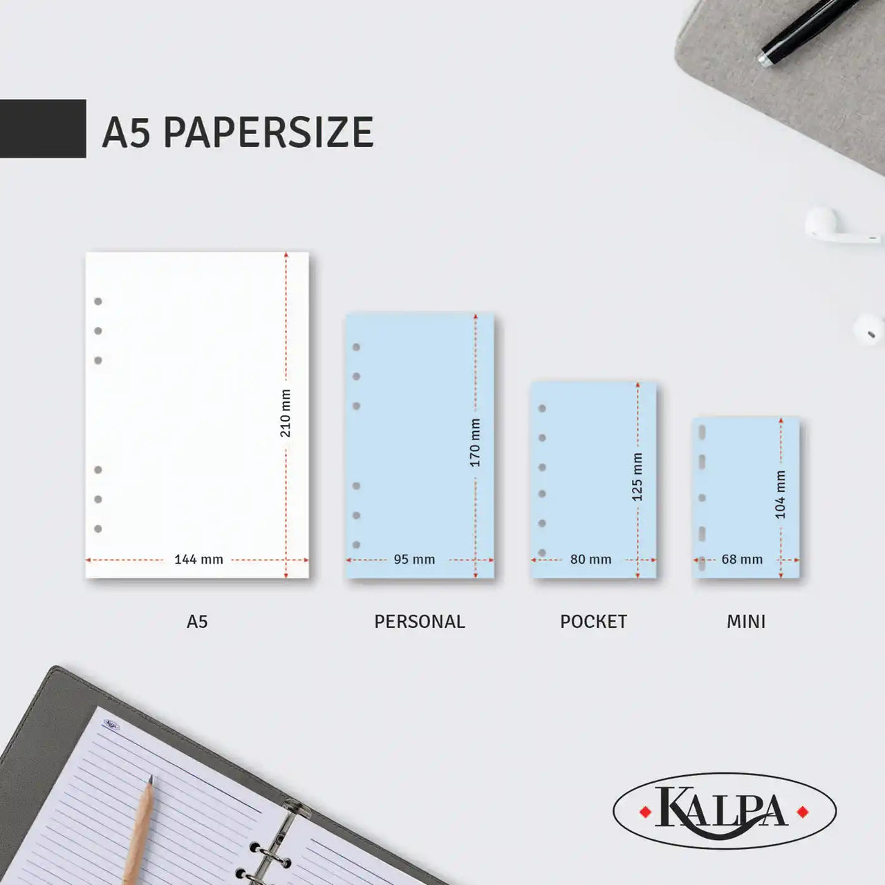 Organizer-paper-Size Guide-A5-210mmx144mm
