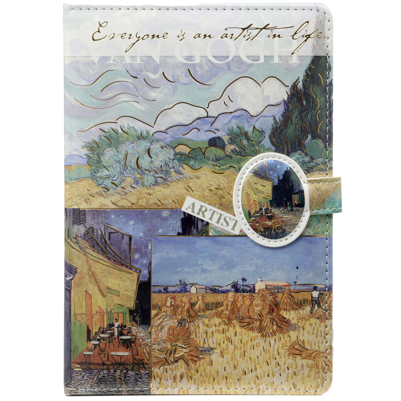 D6311-1 Carnet d'art Van Gogh – Bleu clair Édition « Tout le monde est un artiste dans la vie »