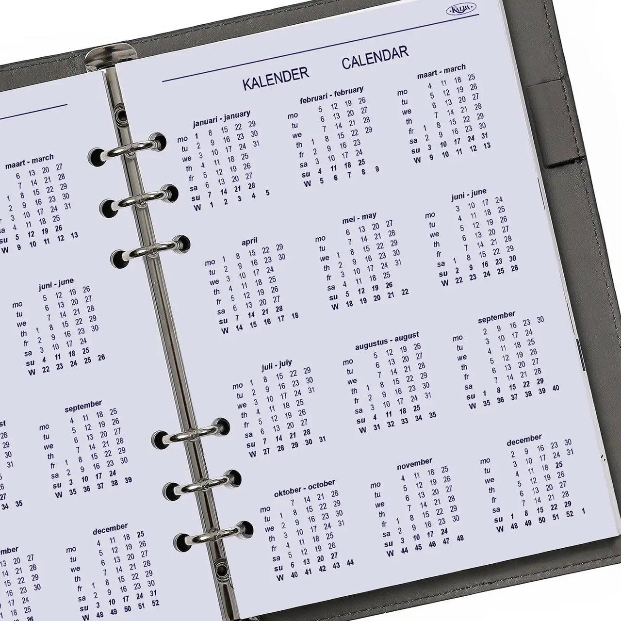 Refill for A5 organizer - 210 x 144 mm - Year Calendar View