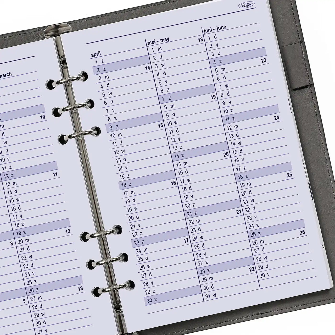 Refill for A5 organizer - 210 x 144 mm - Extra yearplanner current year